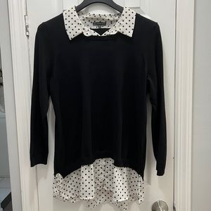 Adrianna Papell Black and polka dot shirt size 1X